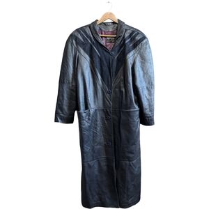 Charlebois Furs Vintage Leather And Suede 80s Coat, Women's XL